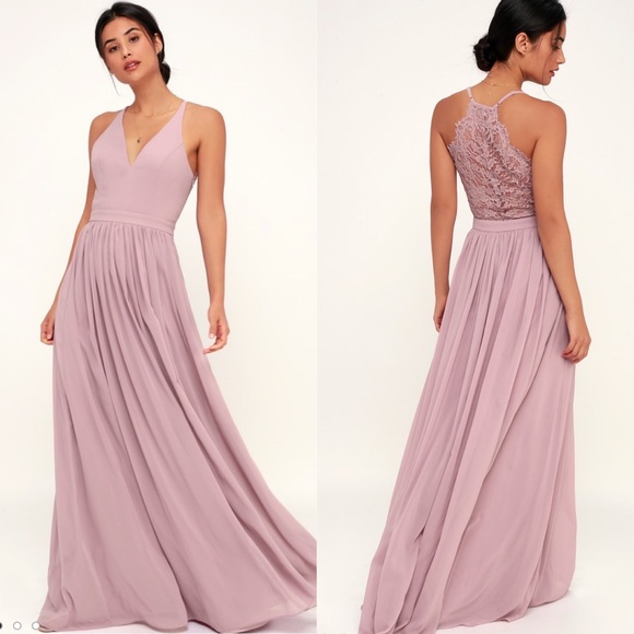 Lulus Dresses & Skirts - Lulu’s Love Spell Dusty Lavender Lace Back Dress